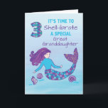 Great Granddaughter 3rd Birthday Sparkly Look Card<br><div class="desc">You definitely don’t want to miss the celebration of your great granddaughter’s 3rd birthday,  do you? If not the you can join in by giving this fun card to greet her and make her more happy on her happy day.</div>