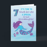 Great Granddaughter 7th Birthday Sparkly Look Card<br><div class="desc">It’s time to “shell-ibrate” a 7th birthday soon enough,  that is why you should have a copy of this card already so you can give it to your great granddaughter who is celebrating. If haven’t got this still then you can get it right now.</div>