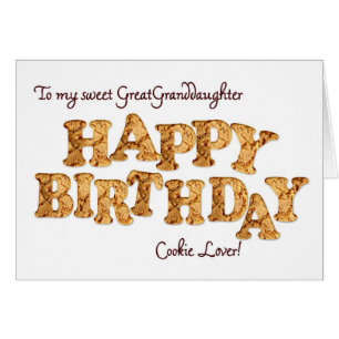 Great Granddaughter, a card for a cookie lover