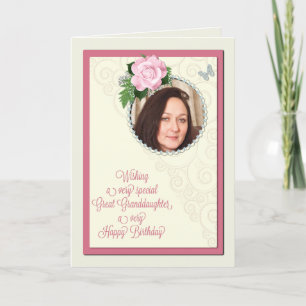 Great-granddaughter, add a photo,birthday card