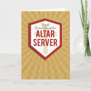 Great Granddaughter Altar Server Congratulations Card