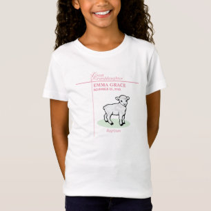 Great Granddaughter Baptism Pink Girl Lamb T-Shirt