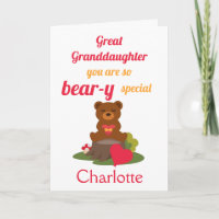 Great Granddaughter Bear-y Special Valentines Day