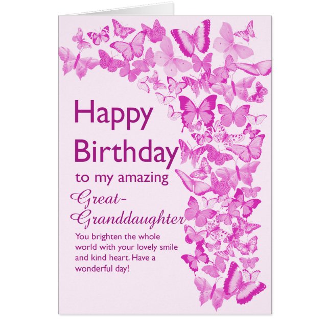 Great Granddaughter Birthday Butterflies (Front)