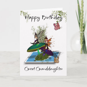 Great Granddaughter Birthday Card - Cute Gothic Fa