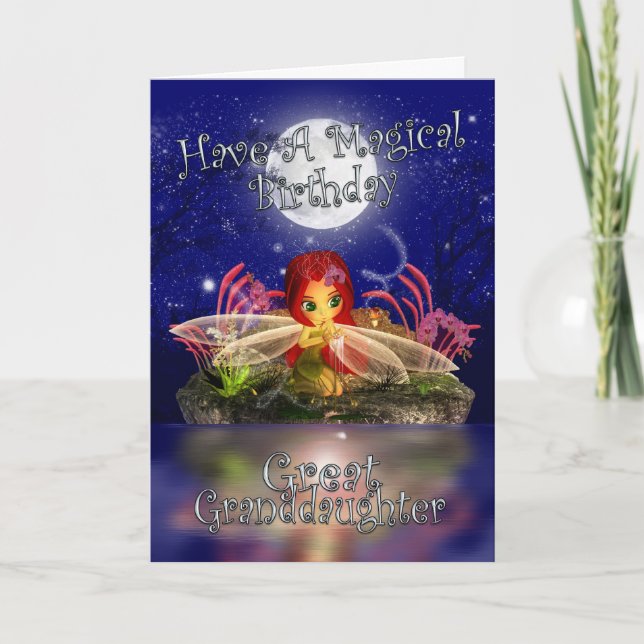 Great Granddaughter Birthday Card - Cute Little Fa (Front)