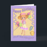 Great Granddaughter Birthday Card - Cute Little Gi<br><div class="desc">Great Granddaughter Birthday Card - Cute Little Girl</div>