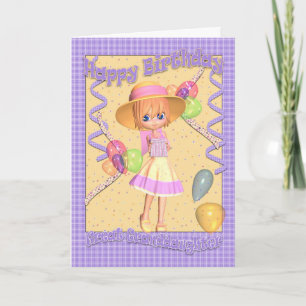 Great Granddaughter Birthday Card - Cute Little Gi