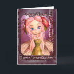 Great Granddaughter Birthday Card - Cute Pink Fair<br><div class="desc">Great Granddaughter Birthday Card - Cute Pink Fairy</div>