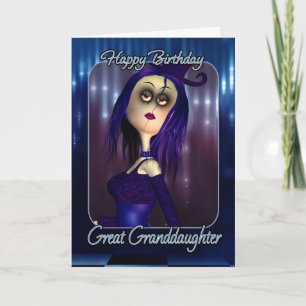 Great Granddaughter Birthday Card - Moonies Cute R