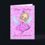 great granddaughter birthday card - pink and blue<br><div class="desc">great granddaughter birthday card - pink and blue polka dot</div>