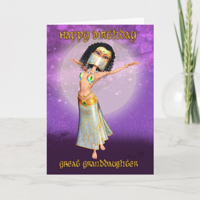 Great Granddaughter Birthday Card With Cute Dancer (Front)