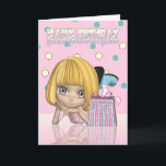 Great Granddaughter Birthday Card With Cute Little<br><div class="desc">Great Granddaughter Birthday Card With Cute Little Girl And Gift</div>