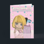 Great Granddaughter Birthday Card With Cute Little<br><div class="desc">Great Granddaughter Birthday Card With Cute Little Girl And Gift</div>