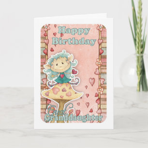 great granddaughter birthday card with cute little