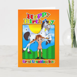Great Granddaughter Birthday Card - With Cutie Pie