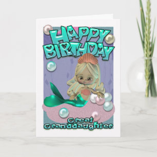 Great Granddaughter Birthday Card With Mermaid