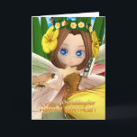 Great Granddaughter Birthday card with moonies cut<br><div class="desc">Great Granddaughter Birthday card with moonies cutie Fall Fairy</div>