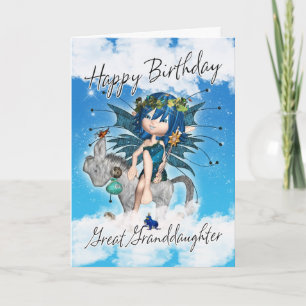 Great Granddaughter Birthday Card - With Sky Fairy