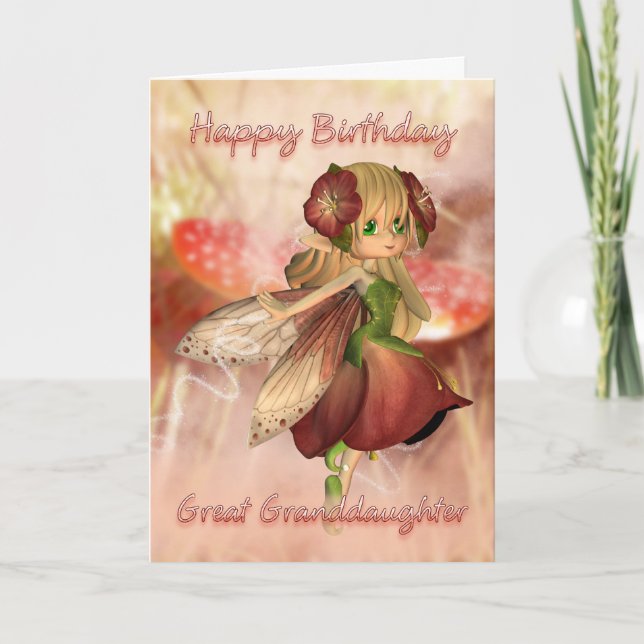 Great Granddaughter Birthday Card With Strawberry (Front)