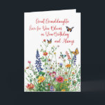 Great Granddaughter Birthday Love Bloom Wildflower Card<br><div class="desc">This sweet and thoughtful birthday card is perfect for celebrating a beloved great-granddaughter. Featuring a delicate wildflower and butterfly design, it reflects the beauty and joy she brings to life. The heartfelt message inside lets her know how loved and cherished she is, making this a wonderful way to brighten her...</div>