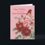 Great Granddaughter Birthday Peonies Card<br><div class="desc">A delightful illustration of pink and red peonies to wish your great granddaughter a happy birthday. This card is full of love,  and elegant and classy at the same time.</div>