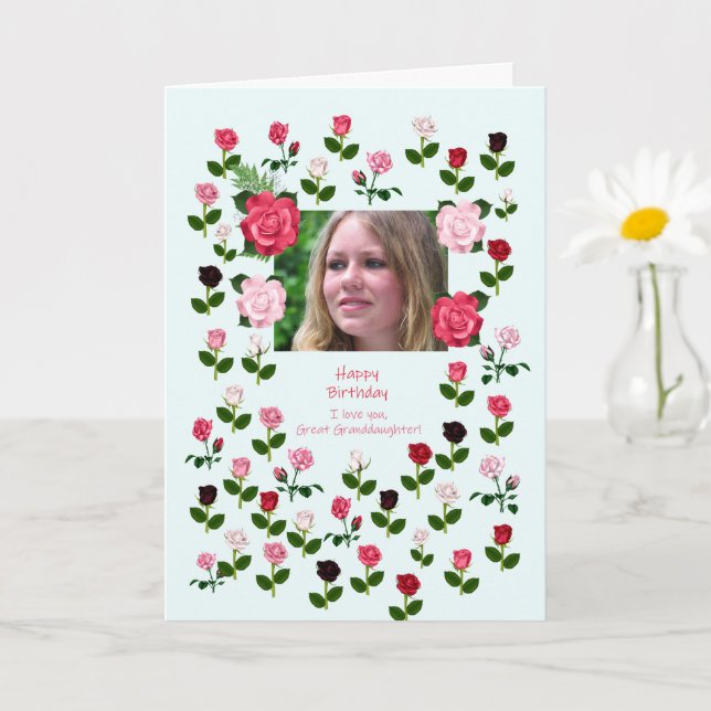 Great Granddaughter, Birthday, Roses Card (Small Plant)
