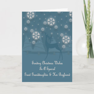Great Granddaughter & Boyfriend Reindeer Christmas Holiday Card