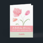 Great Granddaughter Custom Name Religious Birthday Card<br><div class="desc">Your great granddaughter will definitely have a beautiful birthday once you give her this beautiful pink flower s card with a personalized name on the front. Wish her blessings and special joy on her special day.</div>