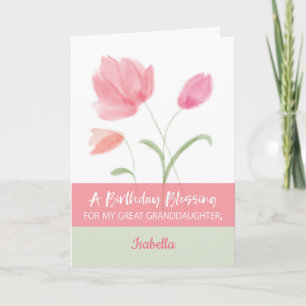 Great Granddaughter Custom Name Religious Birthday Card