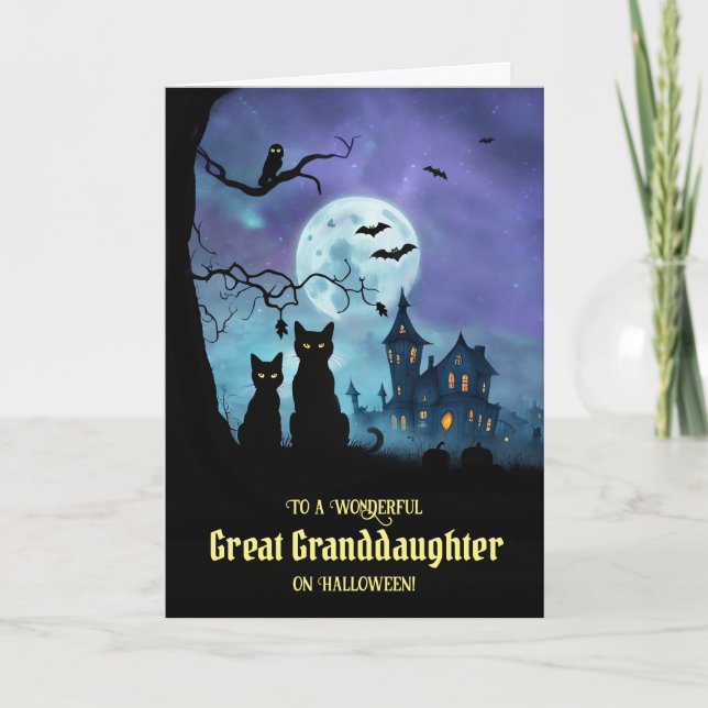 Great Granddaughter Cute Happy Halloween Card (Front)