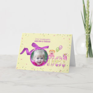 Great Granddaughter first birthday photo card