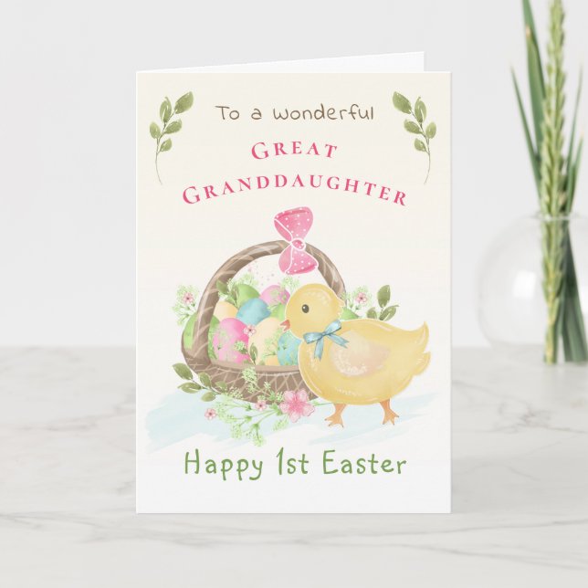 Great Granddaughter Happy 1st Easter Holiday Card (Front)