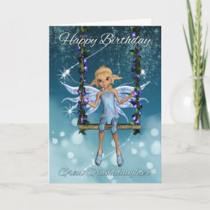 Great Granddaughter Happy Birthday cute fairy Card