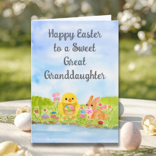 Great Granddaughter Happy Easter Baby Chick Card