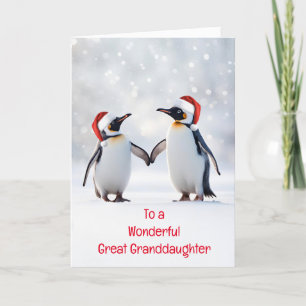 Great Granddaughter Happy Holidays Christmas Cute  Card