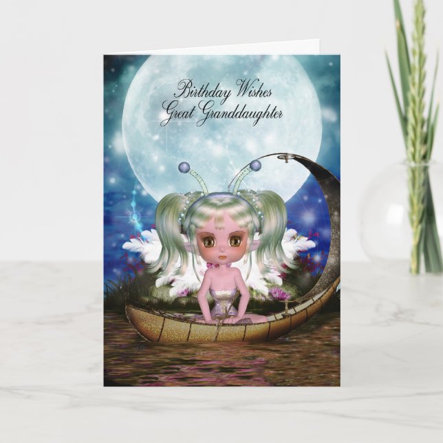 Great Granddaughter Magical Water Fairy Birthday Card (Front)