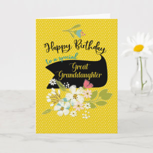 Great Granddaughter Pretty Birthday Wishes Card