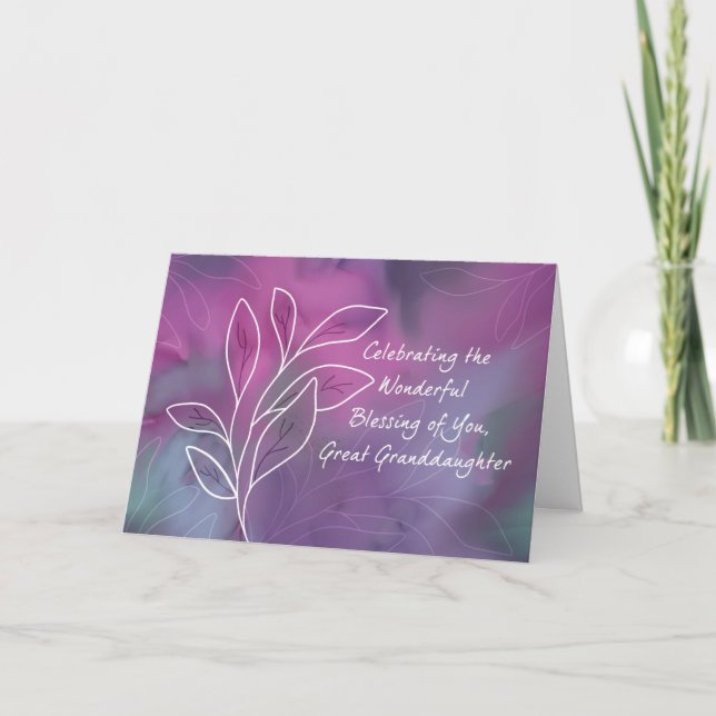 Great Granddaughter Religious Birthday Blessings Card (Front)