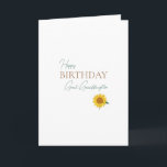 Great-Granddaughter Sunflower Birthday Card<br><div class="desc">Happy birthday card with photo of a sunflower and modern,  clean script font.  Also notates family relation that is usually not found on cards:  Great-Granddaughter.</div>