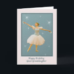 Great Granddaughter's Birthday with Ballet Dancer Card<br><div class="desc">This lovely little ballerina is reaching towards the stars wearing a flowing green and white costume.  She has castanets in her hands and is on a background stars.</div>