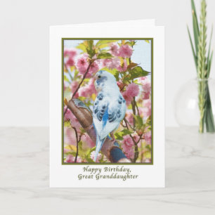 Great Granddaughter's Birthday with Blue Parrot Card