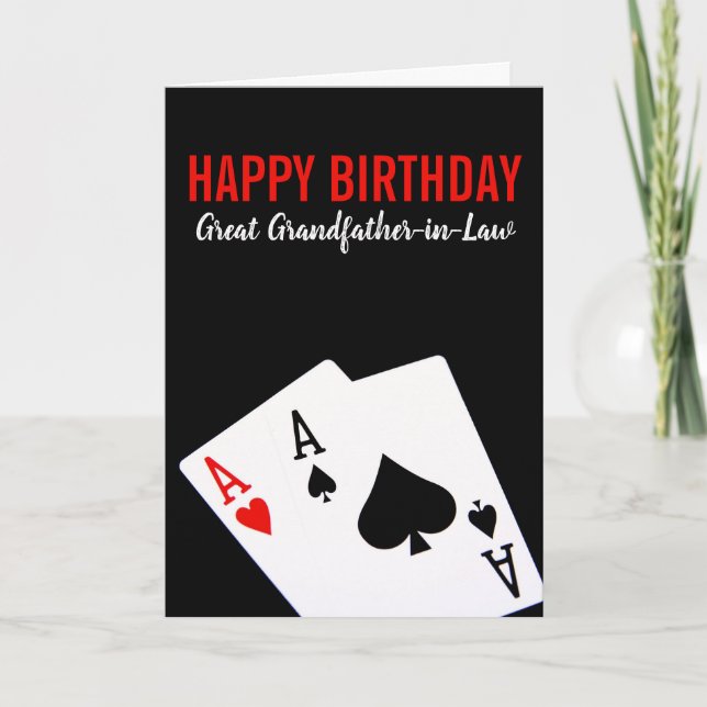 Great Grandfather-in-Law Poker Birthday Card (Front)