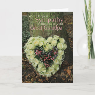 Great grandfather loss Rose sympathy Card