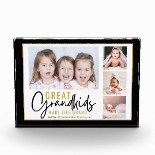 Great Grandkids Make Life Grand 4 Picture Collage Photo Block