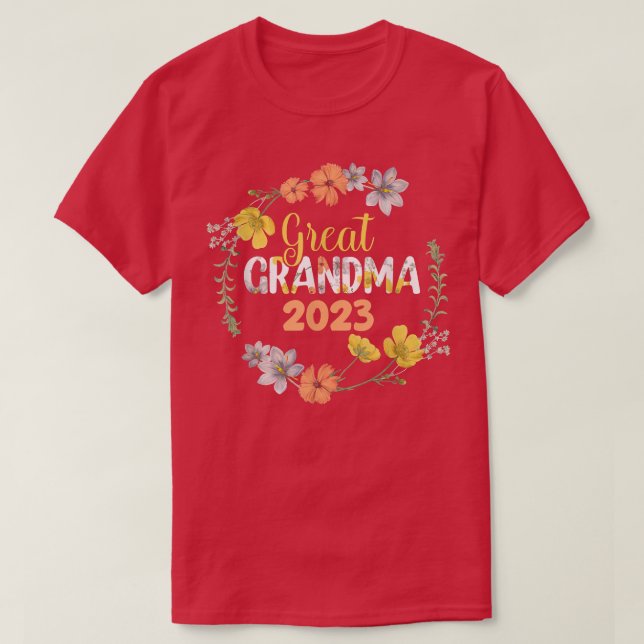 Great Grandma 2023 For Pregnancy Announcement  T-Shirt (Design Front)