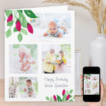 Great Grandma 4 Photo Ditsy Pink Rosebud Birthday Card<br><div class="desc">Create your own photo birthday card with four of your favorite pictures for your great grandma. The photo template is set up for you to add your photos, which are displayed in landscape and square instagram format. The pretty design features watercolor rosebuds and foliage in shades of deep pink and...</div>