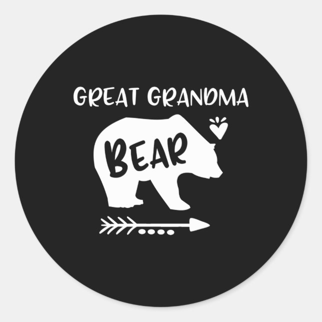 Great Grandma Bear He Arrow Great Grandma Classic Round Sticker (Front)