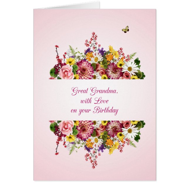 Great Grandma Birthday Beautiful Bouquet  (Front)