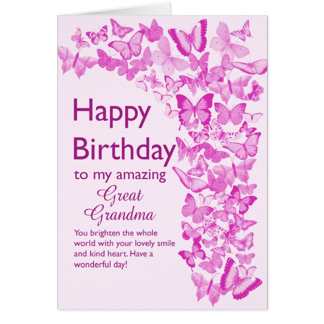 Great Grandma Birthday Butterflies (Front)